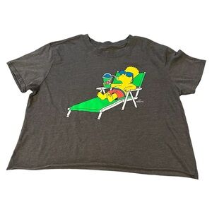THE SIMPSONS Beach Bart Summer‎ freeze drink  Crop T-shirt Sz 2x